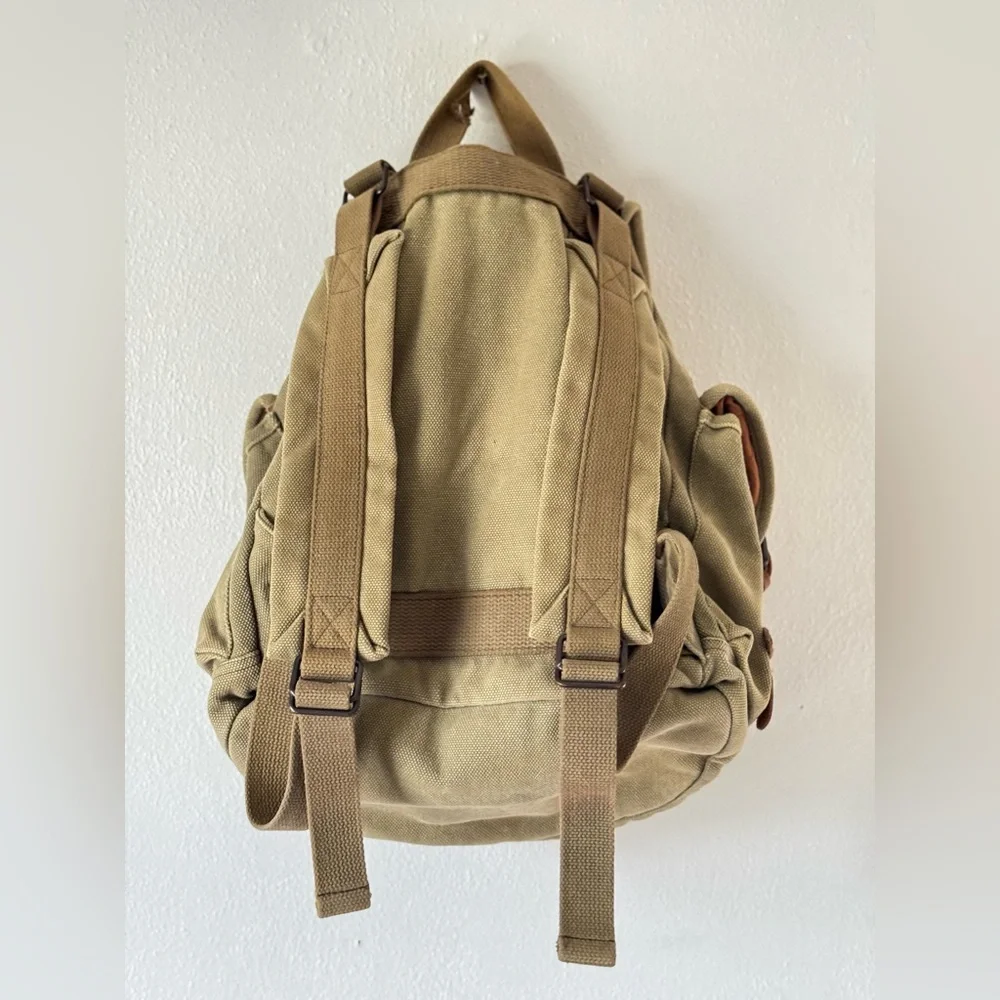 Vintage Kakadu TRADERS AUSTRALIA BROWN Canvas and  LEATHER BACKPACK BAG